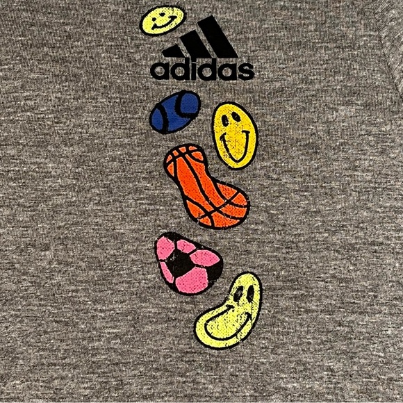 NWT Adidas Kids L (14/16) Heather Gray Crewneck Tee - Picture 3 of 10